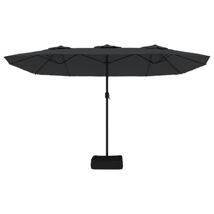 vidaXL Doppel-Sonnenschirm Schwarz 449x265 cm