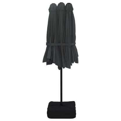 vidaXL Doppel-Sonnenschirm Schwarz 449x265 cm