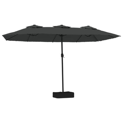 vidaXL Doppel-Sonnenschirm mit LED-Leuchten Anthrazit 449x265 cm