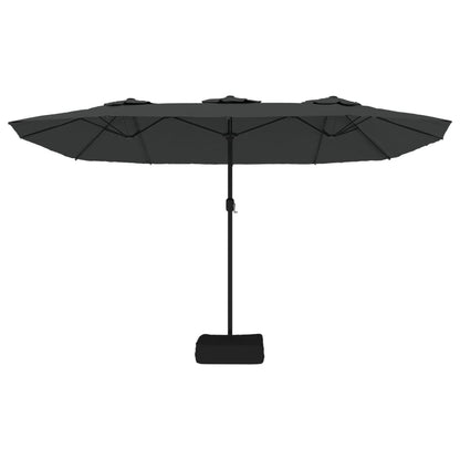 vidaXL Doppel-Sonnenschirm mit LED-Leuchten Anthrazit 449x265 cm
