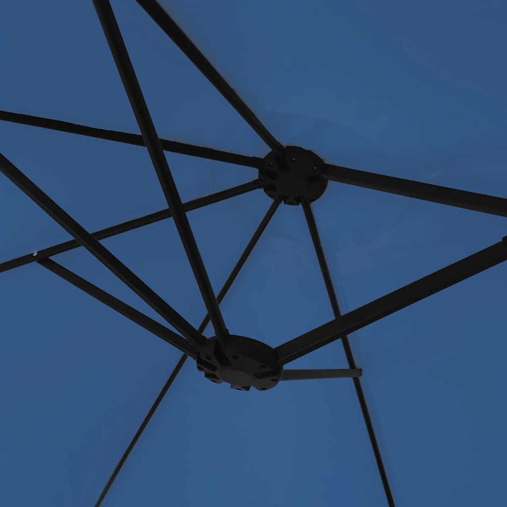 vidaXL Doppel-Sonnenschirm mit LED-Leuchten Azurblau 449x265 cm