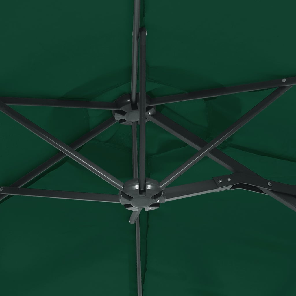 vidaXL Doppel-Sonnenschirm Grün 316x145 cm