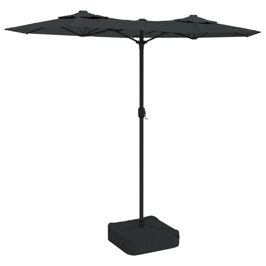 vidaXL Doppel-Sonnenschirm Anthrazit 316x145 cm