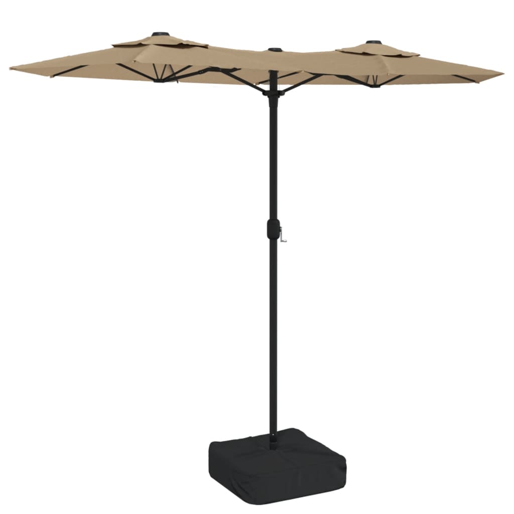 vidaXL Doppel-Sonnenschirm Taupe 316x145 cm