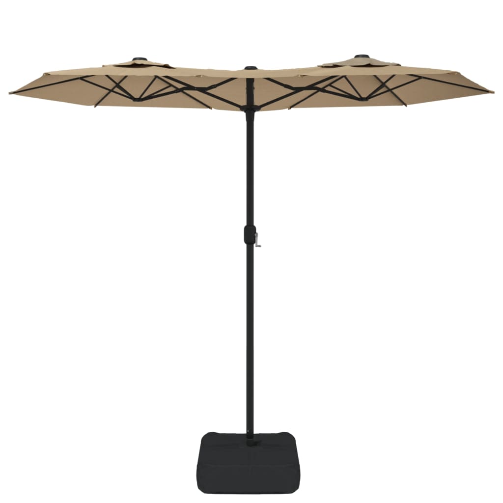 vidaXL Doppel-Sonnenschirm Taupe 316x145 cm