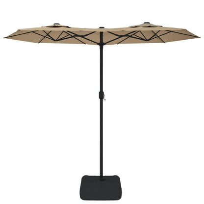vidaXL Doppel-Sonnenschirm Taupe 316x145 cm