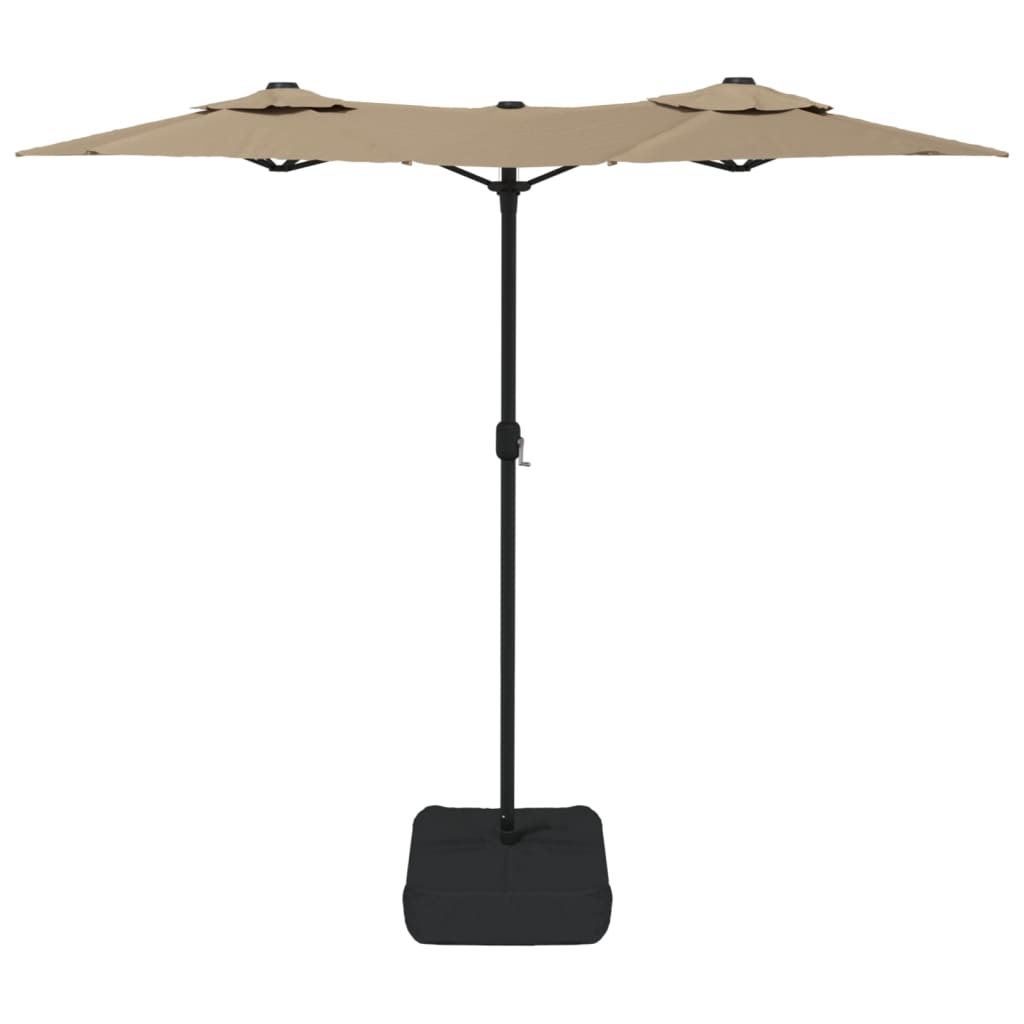 vidaXL Doppel-Sonnenschirm Taupe 316x145 cm