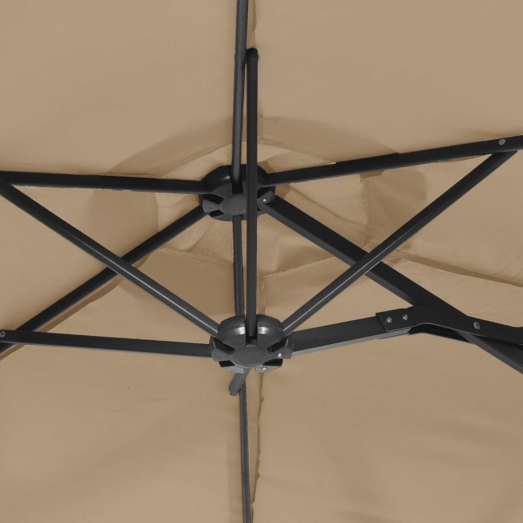 vidaXL Doppel-Sonnenschirm Taupe 316x145 cm