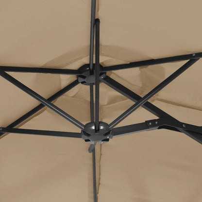 vidaXL Doppel-Sonnenschirm Taupe 316x145 cm