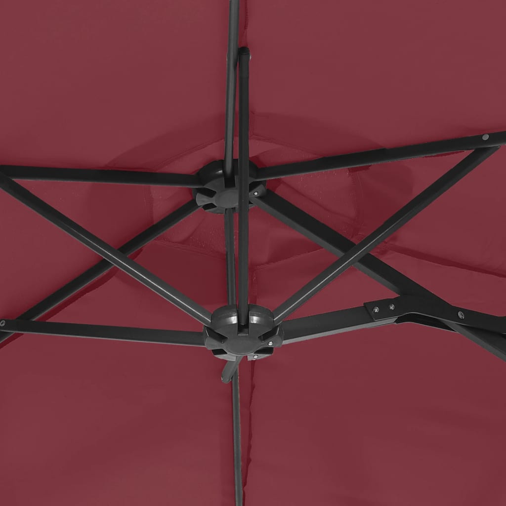vidaXL Doppel-Sonnenschirm Bordeauxrot 316x145 cm