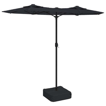 vidaXL Doppel-Sonnenschirm Schwarz 316x145 cm