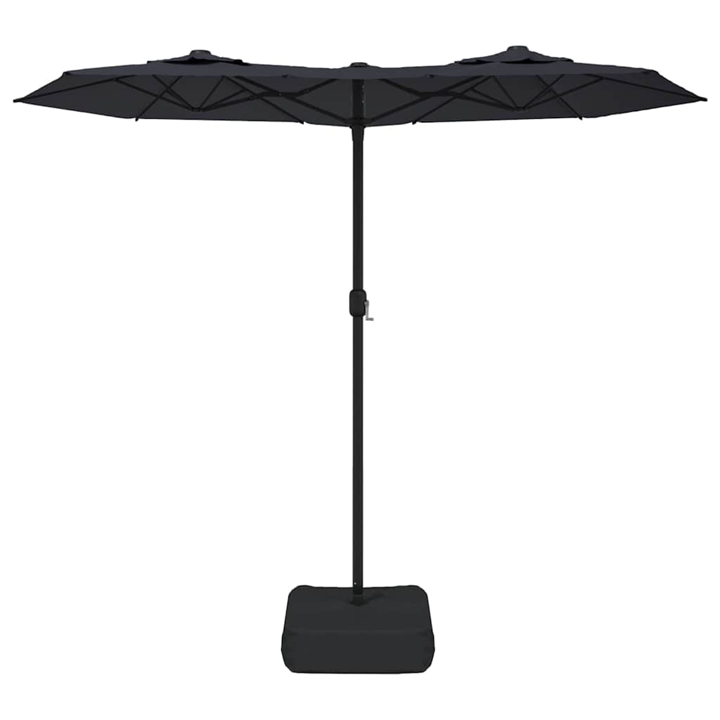 vidaXL Doppel-Sonnenschirm Schwarz 316x145 cm