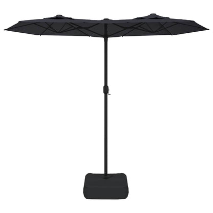 vidaXL Doppel-Sonnenschirm Schwarz 316x145 cm