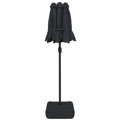 vidaXL Doppel-Sonnenschirm Schwarz 316x145 cm