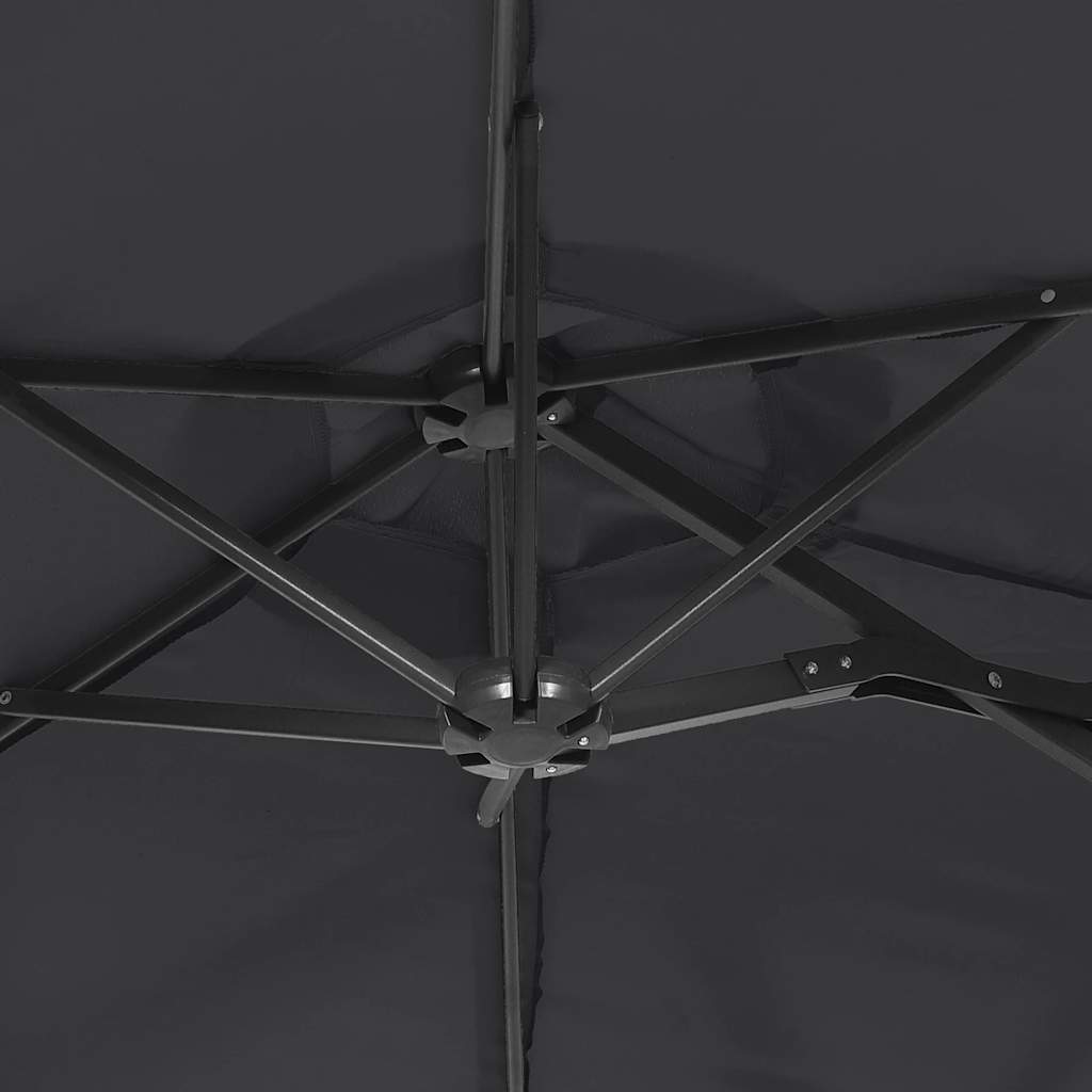 vidaXL Doppel-Sonnenschirm Schwarz 316x145 cm