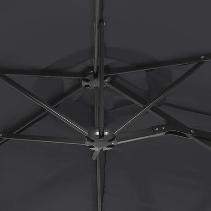 vidaXL Doppel-Sonnenschirm Schwarz 316x145 cm