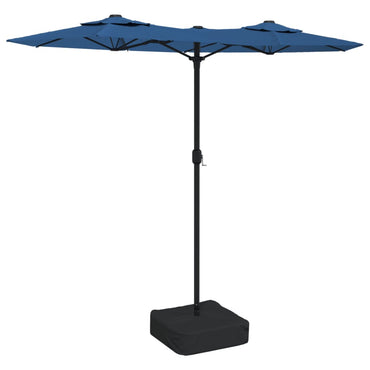 vidaXL Doppel-Sonnenschirm Azurblau 316x145 cm