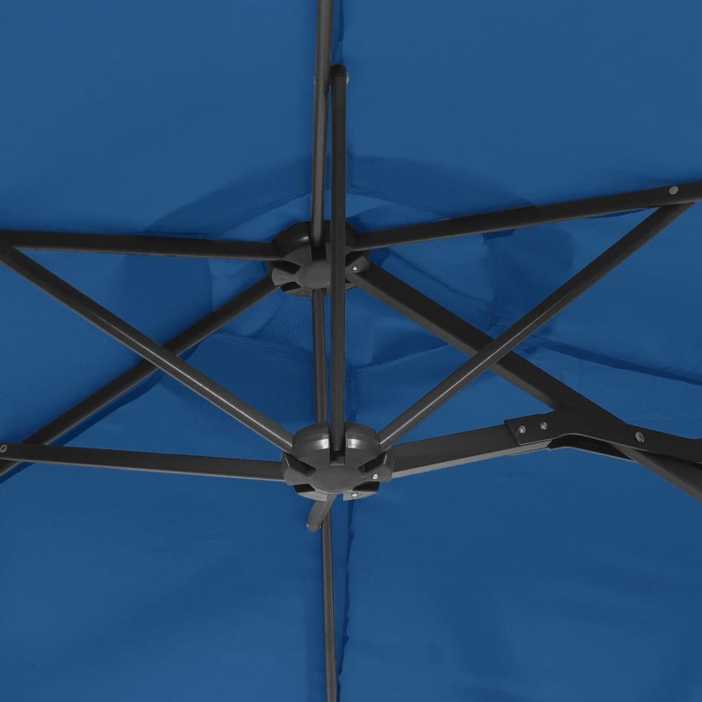 vidaXL Doppel-Sonnenschirm Azurblau 316x145 cm
