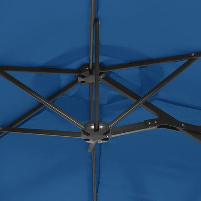 vidaXL Doppel-Sonnenschirm Azurblau 316x145 cm