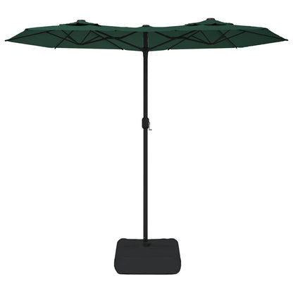 vidaXL Doppel-Sonnenschirm mit LED-Leuchten Grün 316x145 cm