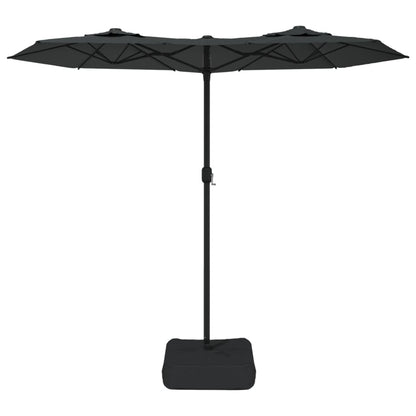 vidaXL Doppel-Sonnenschirm mit LED-Leuchten Anthrazit 316x145 cm