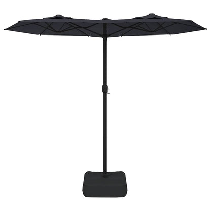 vidaXL Doppel-Sonnenschirm mit LED-Leuchten Schwarz 316x145 cm