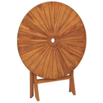 vidaXL Gartentisch Klappbar Ø 85x75 cm Massivholz Teak