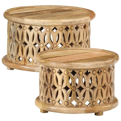 vidaXL 2-tlg. Couchtisch-Set Massivholz Mango