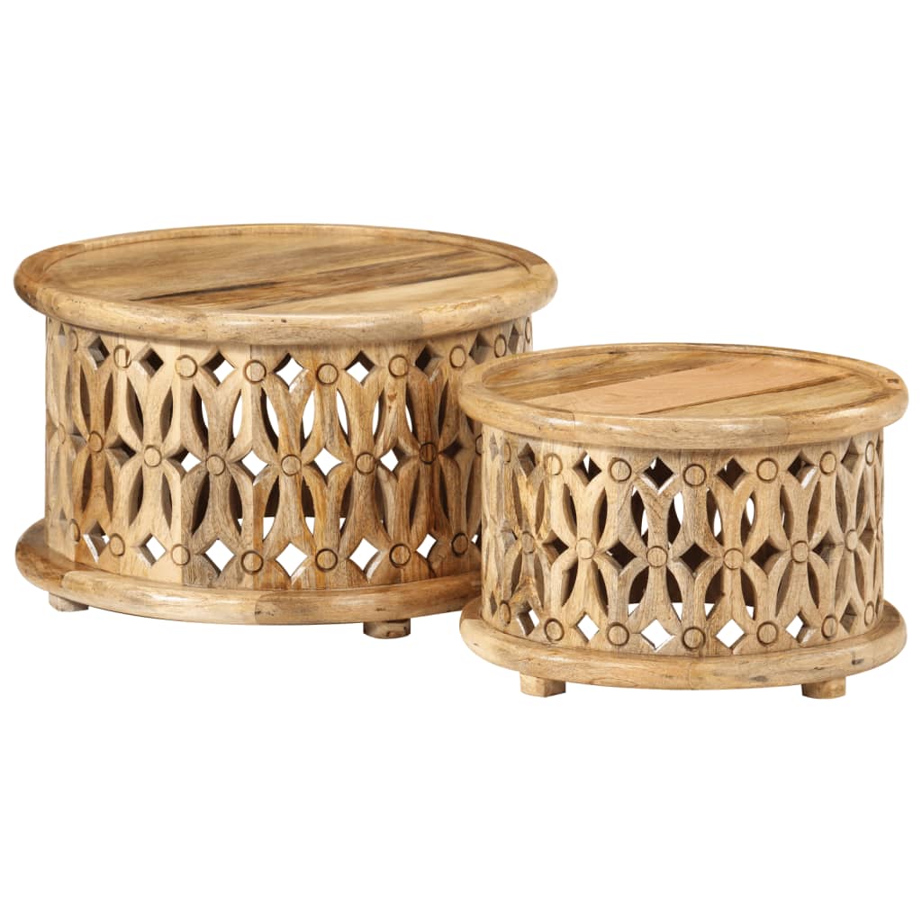 vidaXL 2-tlg. Couchtisch-Set Massivholz Mango