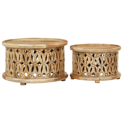 vidaXL 2-tlg. Couchtisch-Set Massivholz Mango