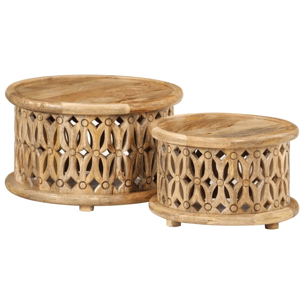 vidaXL 2-tlg. Couchtisch-Set Massivholz Mango