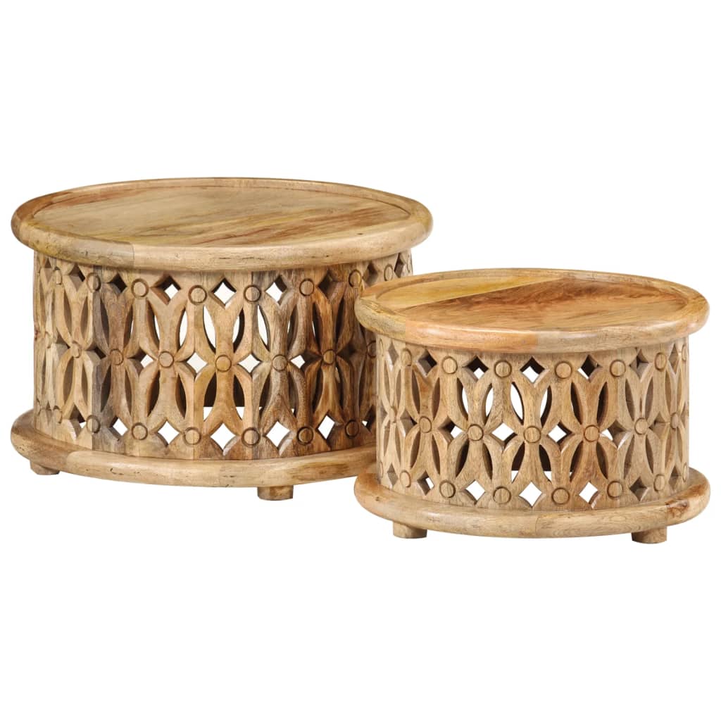 vidaXL 2-tlg. Couchtisch-Set Massivholz Mango