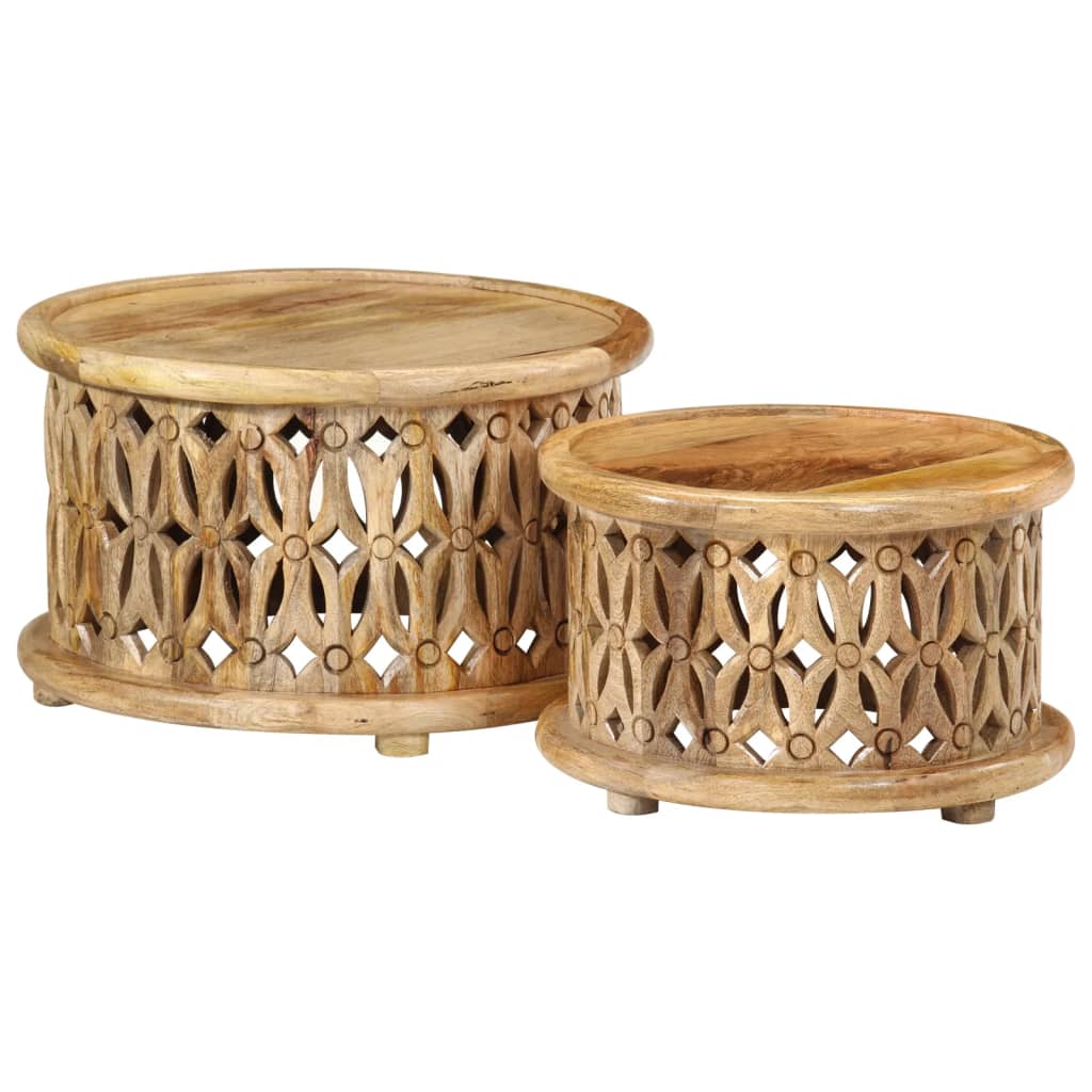 vidaXL 2-tlg. Couchtisch-Set Massivholz Mango