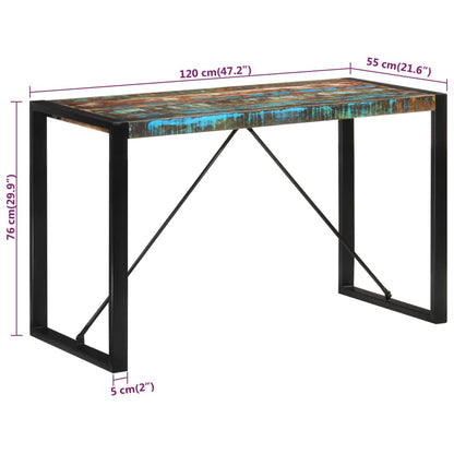 vidaXL Esstisch 120x55x76 cm Altholz Massiv