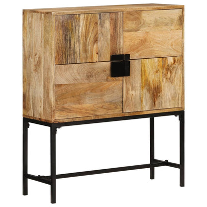 vidaXL Highboard 80x30x95 cm Massives Raues Mangoholz