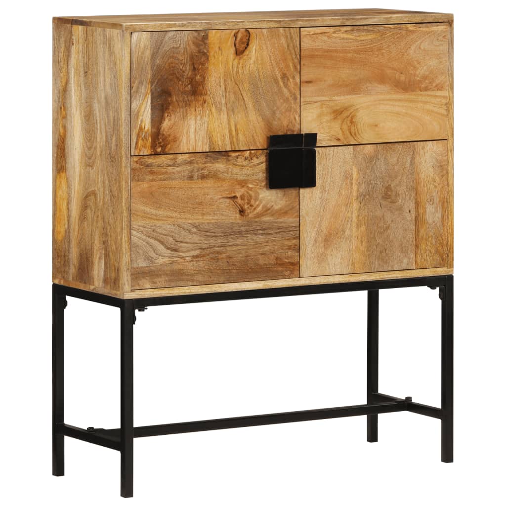 vidaXL Highboard 80x30x95 cm Massives Raues Mangoholz