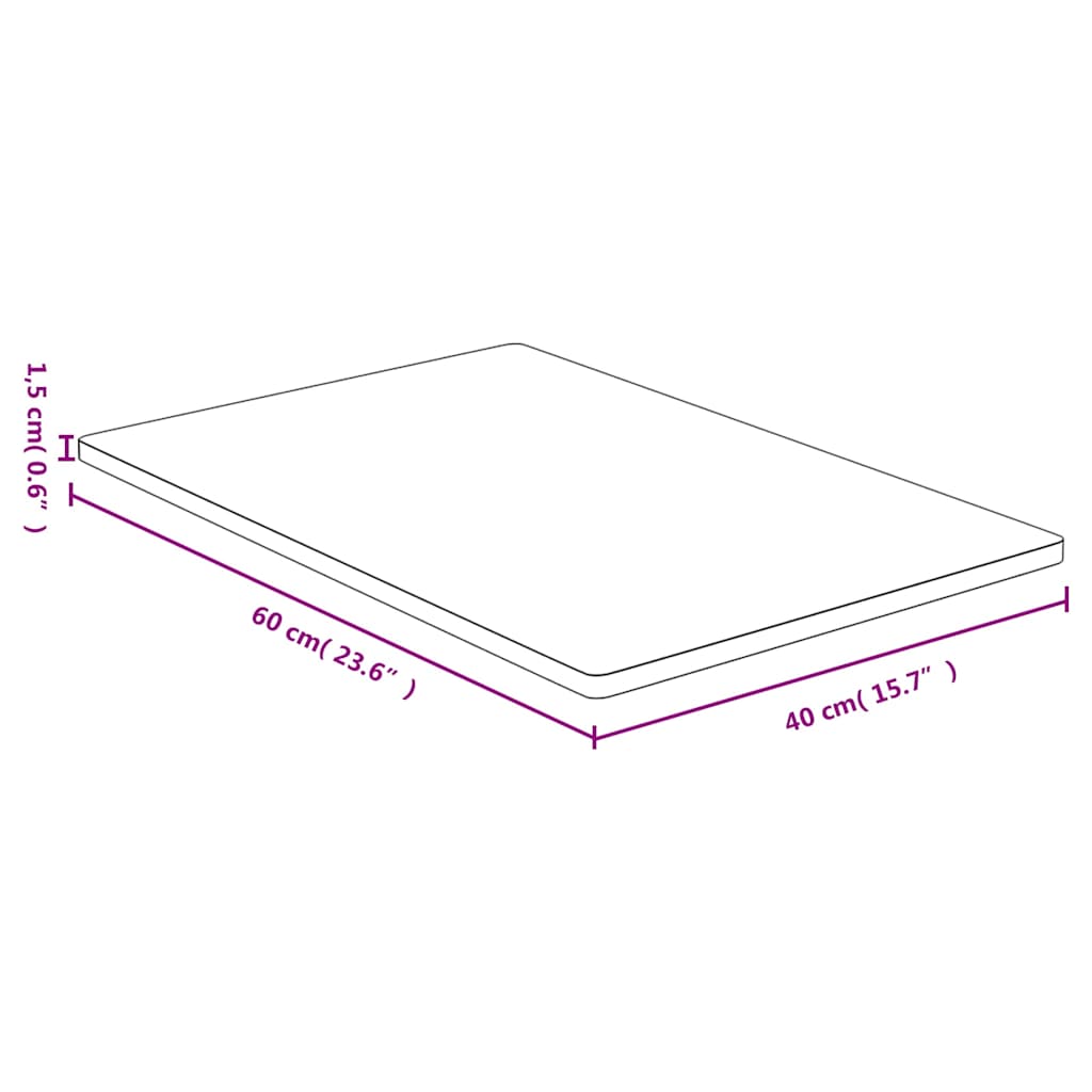 vidaXL Tischplatte 40x60x1,5 cm Bambus