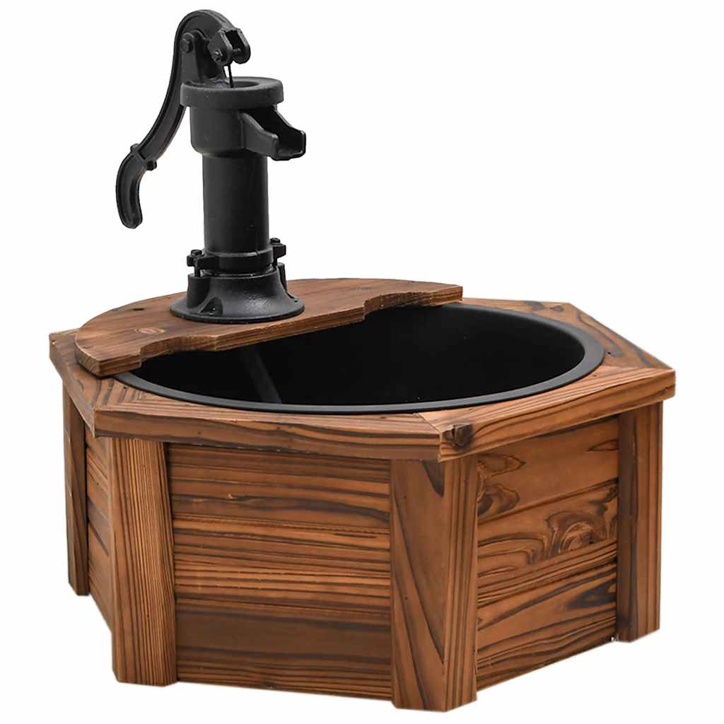 vidaXL Gartenbrunnen mit Pumpe 57x57x53 cm Massivholz Tanne
