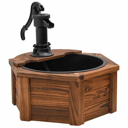 vidaXL Gartenbrunnen mit Pumpe 57x57x53 cm Massivholz Tanne