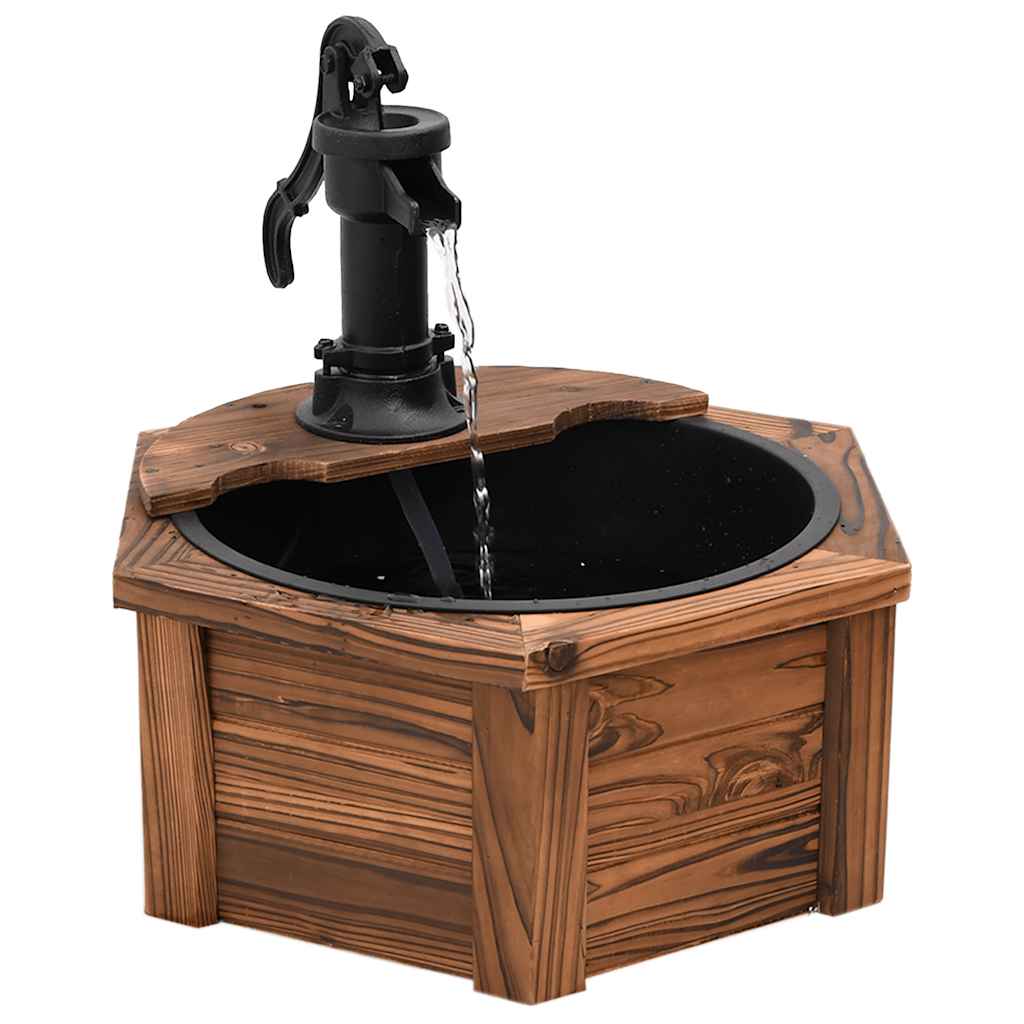 vidaXL Gartenbrunnen mit Pumpe 57x57x53 cm Massivholz Tanne
