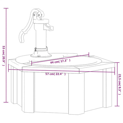 vidaXL Gartenbrunnen mit Pumpe 57x57x53 cm Massivholz Tanne