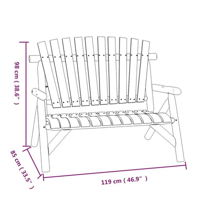 vidaXL Gartenbank 2-Sitzer 119x85x98 cm Massivholz Fichte