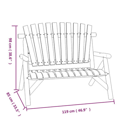 vidaXL Banc de jardin 2 places 119x85x98 cm Bois massif d'épicéa