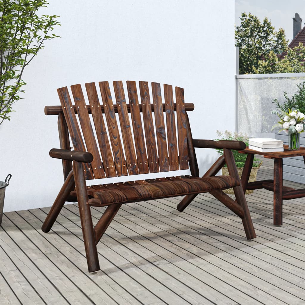 vidaXL Banc de jardin 2 places 119x85x98 cm Bois massif d'épicéa