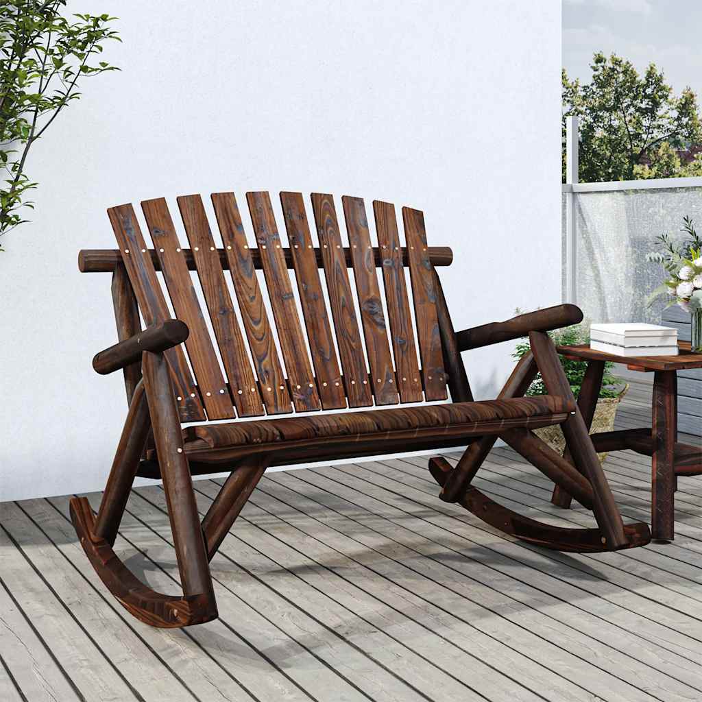 vidaXL Banc de jardin balançoire 2 places 123x96x102 cm Bois de sapin massif