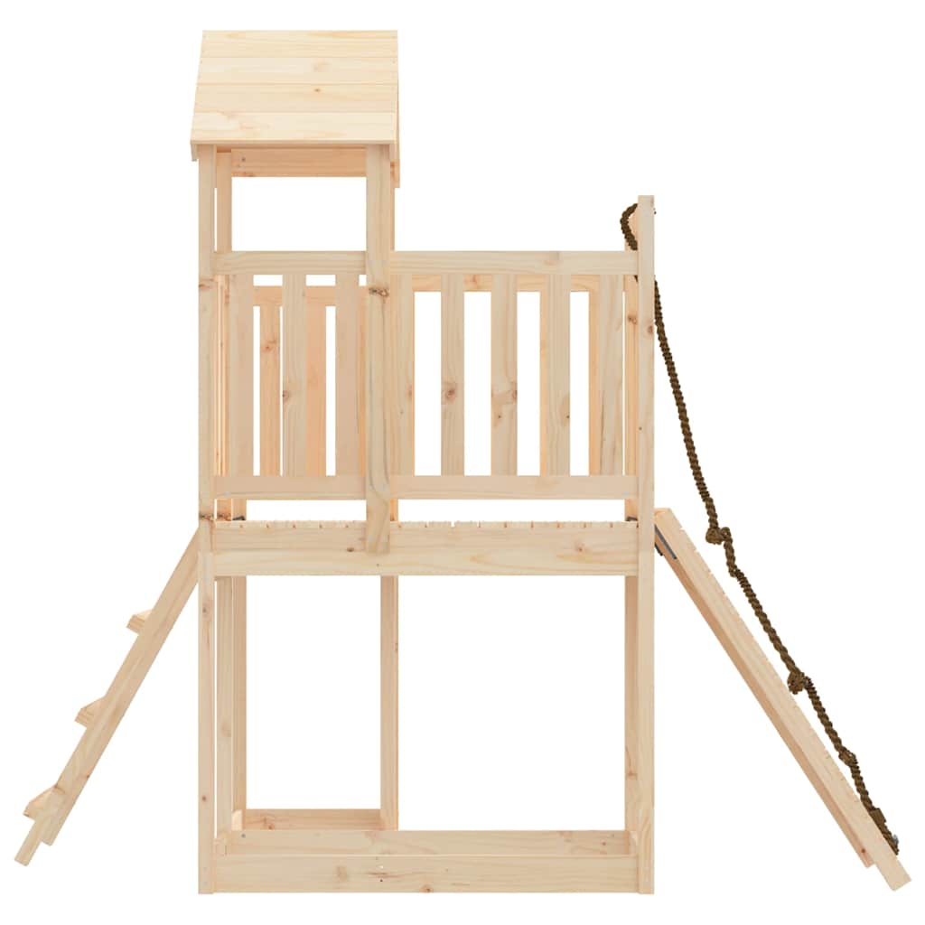 vidaXL Spielturm mit Kletterwand Massivholz Kiefer
