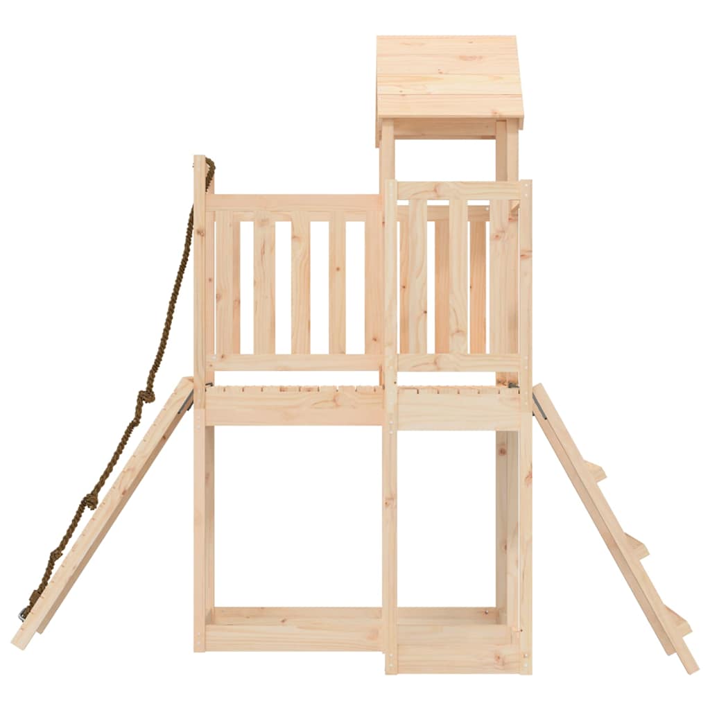 vidaXL Spielturm mit Kletterwand Massivholz Kiefer