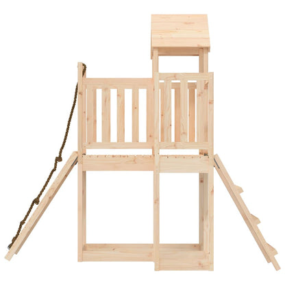 vidaXL Spielturm mit Kletterwand Massivholz Kiefer