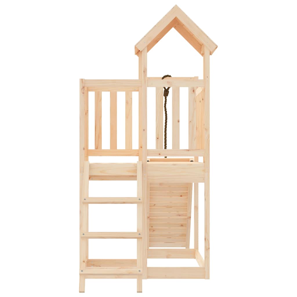 vidaXL Spielturm mit Kletterwand Massivholz Kiefer