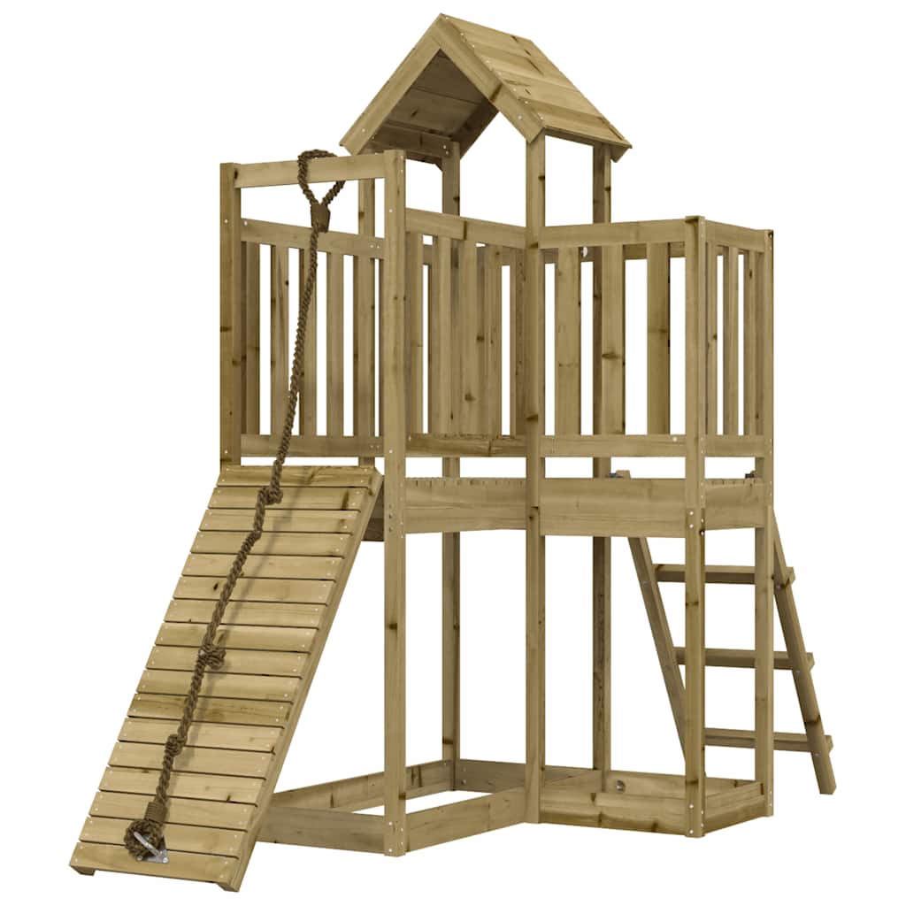 vidaXL Spielturm mit Kletterwand Imprägniertes Kiefernholz